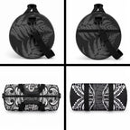 White Ribbon Day New Zealand Duffle Bag Respect Women Maori Pattern Black