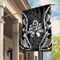 White Ribbon Day New Zealand Garden Flag Respect Women Maori Pattern Black