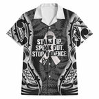 White Ribbon Day New Zealand Hawaiian Shirt Respect Women Maori Pattern Black