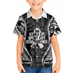 White Ribbon Day New Zealand Hawaiian Shirt Respect Women Maori Pattern Black