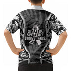 White Ribbon Day New Zealand Hawaiian Shirt Respect Women Maori Pattern Black
