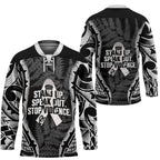 White Ribbon Day New Zealand Hockey Jersey Respect Women Maori Pattern Black