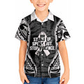 White Ribbon Day New Zealand Kid Hawaiian Shirt Respect Women Maori Pattern Black