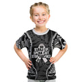 White Ribbon Day New Zealand Kid T Shirt Respect Women Maori Pattern Black