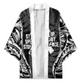 White Ribbon Day New Zealand Kimono Respect Women Maori Pattern Black