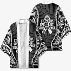 White Ribbon Day New Zealand Kimono Respect Women Maori Pattern Black