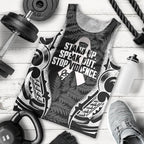 White Ribbon Day New Zealand Men Tank Top Respect Women Maori Pattern Black