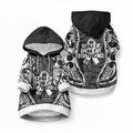 White Ribbon Day New Zealand Pet Hoodie Respect Women Maori Pattern Black