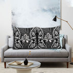 White Ribbon Day New Zealand Pillow Cover Respect Women Maori Pattern Black