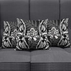 White Ribbon Day New Zealand Pillow Cover Respect Women Maori Pattern Black