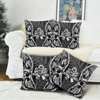White Ribbon Day New Zealand Pillow Cover Respect Women Maori Pattern Black