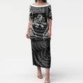 White Ribbon Day New Zealand Puletasi Respect Women Maori Pattern Black
