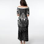 White Ribbon Day New Zealand Puletasi Respect Women Maori Pattern Black