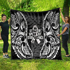 White Ribbon Day New Zealand Quilt Respect Women Maori Pattern Black