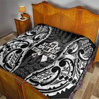White Ribbon Day New Zealand Quilt Respect Women Maori Pattern Black