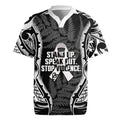 White Ribbon Day New Zealand Rugby Jersey Respect Women Maori Pattern Black