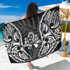White Ribbon Day New Zealand Sarong Respect Women Maori Pattern Black