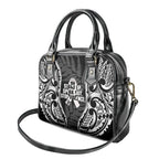 White Ribbon Day New Zealand Shoulder Handbag Respect Women Maori Pattern Black
