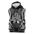 White Ribbon Day New Zealand Sleeveless Hoodie Respect Women Maori Pattern Black