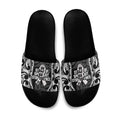 White Ribbon Day New Zealand Slide Sandals Respect Women Maori Pattern Black