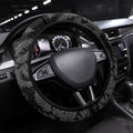 White Ribbon Day New Zealand Steering Wheel Cover Respect Women Maori Pattern Black