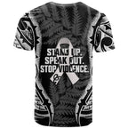 White Ribbon Day New Zealand T Shirt Respect Women Maori Pattern Black