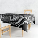 White Ribbon Day New Zealand Tablecloth Respect Women Maori Pattern Black
