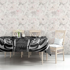White Ribbon Day New Zealand Tablecloth Respect Women Maori Pattern Black