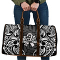 White Ribbon Day New Zealand Travel Bag Respect Women Maori Pattern Black