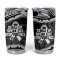 White Ribbon Day New Zealand Tumbler Cup Respect Women Maori Pattern Black