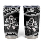 White Ribbon Day New Zealand Tumbler Cup Respect Women Maori Pattern Black