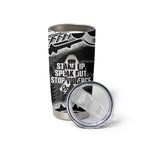 White Ribbon Day New Zealand Tumbler Cup Respect Women Maori Pattern Black