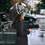 White Ribbon Day New Zealand Umbrella Respect Women Maori Pattern Black