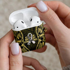 White Ribbon Day New Zealand AirPods Case Respect Women Maori Pattern Yellow