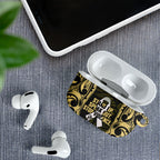 White Ribbon Day New Zealand AirPods Case Respect Women Maori Pattern Yellow