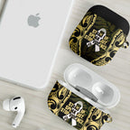 White Ribbon Day New Zealand AirPods Case Respect Women Maori Pattern Yellow