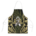 White Ribbon Day New Zealand Apron Respect Women Maori Pattern Yellow