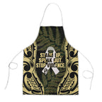 White Ribbon Day New Zealand Apron Respect Women Maori Pattern Yellow