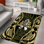 White Ribbon Day New Zealand Area Rug Respect Women Maori Pattern Yellow
