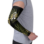 White Ribbon Day New Zealand Arm Sleeves Respect Women Maori Pattern Yellow