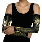 White Ribbon Day New Zealand Arm Sleeves Respect Women Maori Pattern Yellow