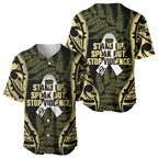 White Ribbon Day New Zealand Baseball Jersey Respect Women Maori Pattern Yellow