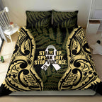White Ribbon Day New Zealand Bedding Set Respect Women Maori Pattern Yellow