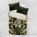 White Ribbon Day New Zealand Bedding Set Respect Women Maori Pattern Yellow