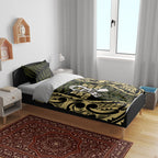 White Ribbon Day New Zealand Bedding Set Respect Women Maori Pattern Yellow