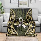 White Ribbon Day New Zealand Blanket Respect Women Maori Pattern Yellow