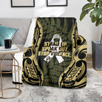 White Ribbon Day New Zealand Blanket Respect Women Maori Pattern Yellow
