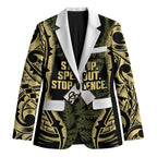 White Ribbon Day New Zealand Blazer Respect Women Maori Pattern Yellow