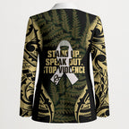 White Ribbon Day New Zealand Blazer Respect Women Maori Pattern Yellow