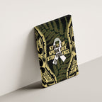 White Ribbon Day New Zealand Canvas Wall Art Respect Women Maori Pattern Yellow